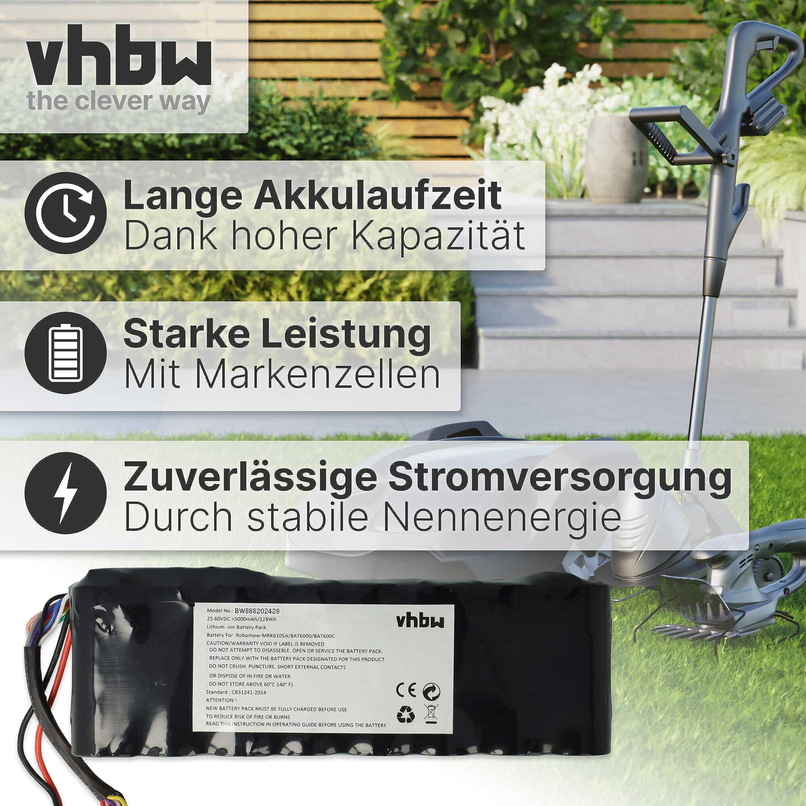 vhbw Bateria kompatybilna z kosiarką Wolf Garten Expert Robo Scooter 1800 (5000 mAh, 25,6 V, LiFePO4)