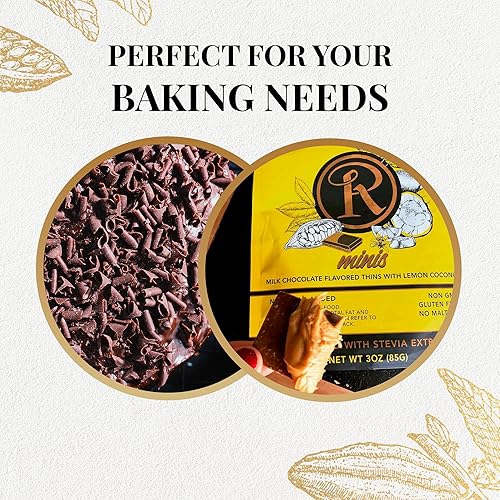 Miniatura 3 de Ross Chocolates  Minis de chocolate gourmet  Endulzado con stevia  Sin azúcar  Bajo glucémico  Keto Friendly  Bueno para diabéticos  Sin OGM  3