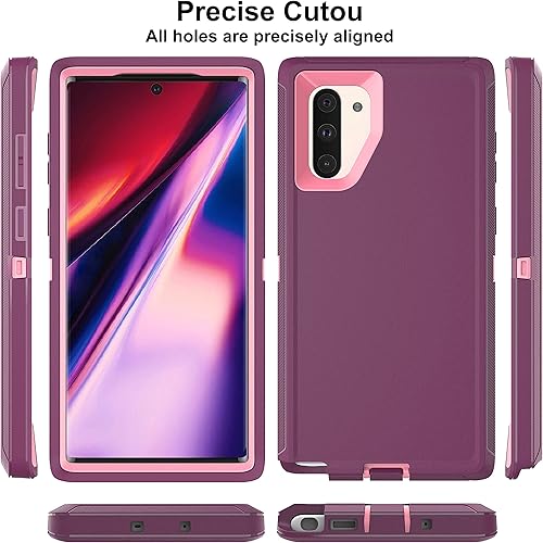 Miniatura 5 de HONG-AMY - Funda para Galaxy Note 10, funda para Note 10 con protector de pantalla de TPU flexible autorreparable (paquete de 2), funda de