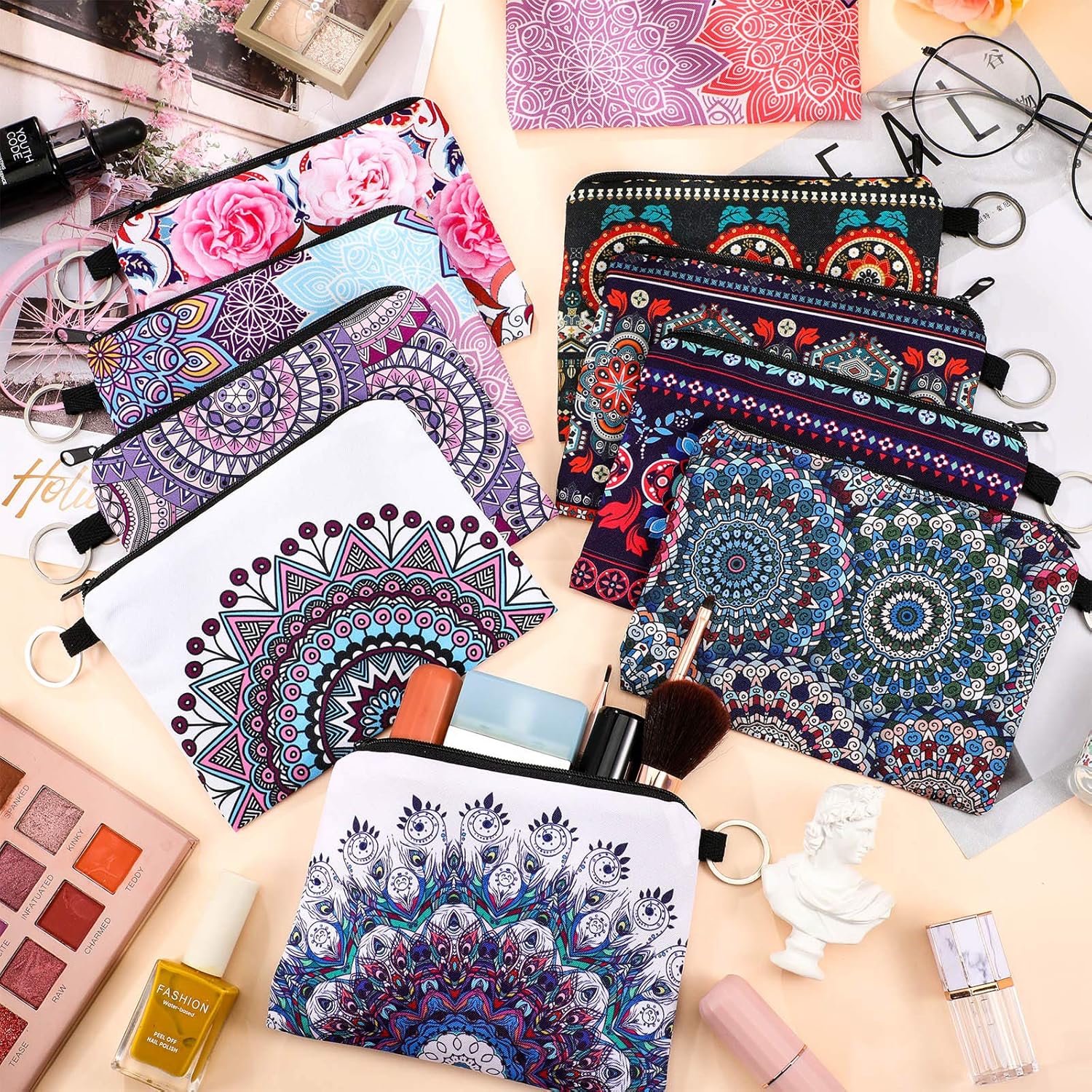 Boao 10 Pieces Small Change Purse Bulk Coin Purse Mini Pouches Wallet Bag with Zipper for Women Girls - Image 7