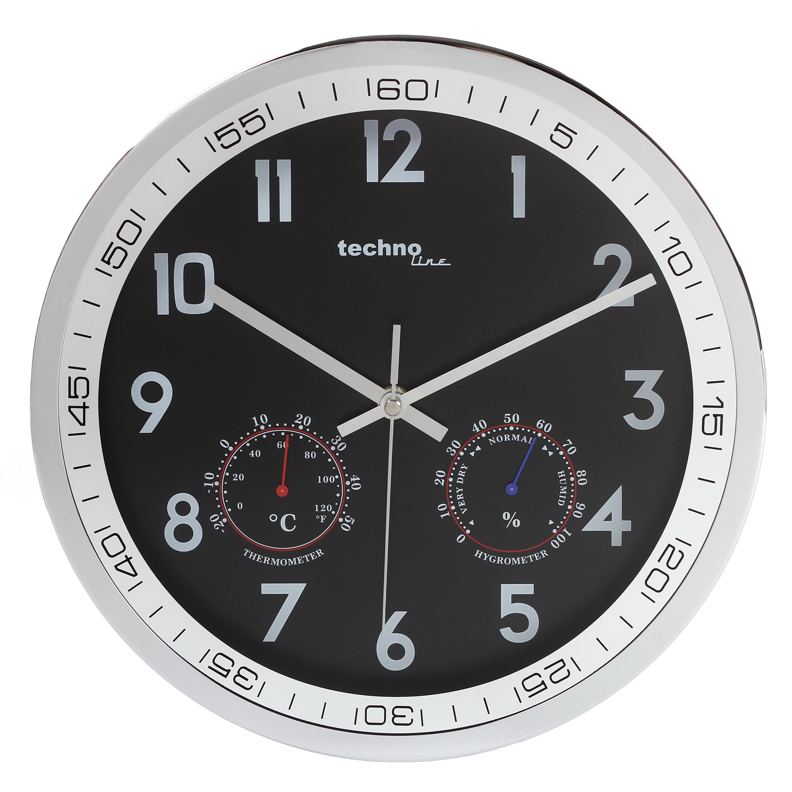 Technoline WT 7981 - Reloj de Pared de Cuarzo con Marco de Metal