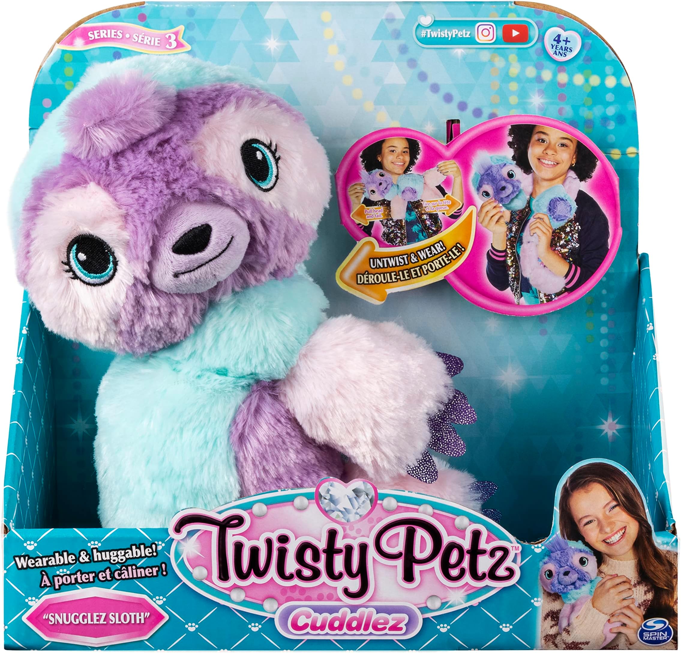 Twisty Petz Cuddlez, Snugglez Sloth Transforming Collectible Plush for Kids Aged 4 and Up