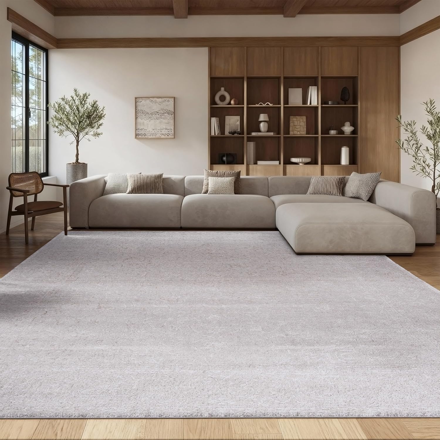 SAFAVIEH Area Rug 10x14 - Reflection Collection - Large - Cream & Ivory, Non-Shedding & Easy Cleaning, Ideal for Living Room, Bedroom, Dining Space (RFT670D)