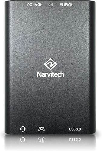 Narvitech Tarjeta de captura HDMI NJ300, paso 4K60, grabación 1080P60, Plug & Play, transmisión de baja latencia para Switch 2, PS5, Xbox, PC y Mac.