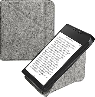 kwmobile Origami Case Compatible with Kobo Libra 2 - Felt Cover - Light Grey