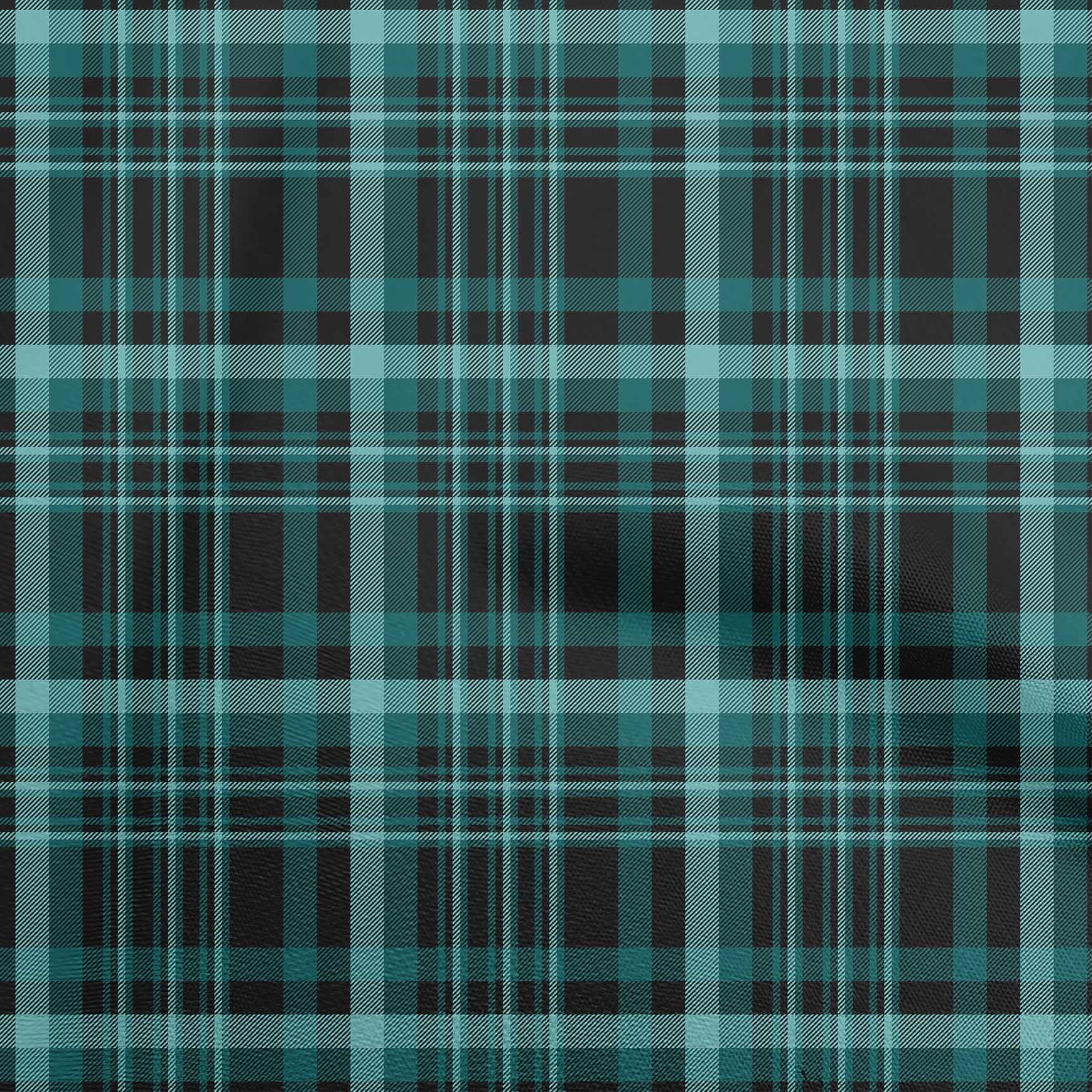 oneOone Cotton Cambric Dark Teal Green Fabric Plaid Quilting Supplies Print Sewing Fabric by The Yard 42 Inch Wide