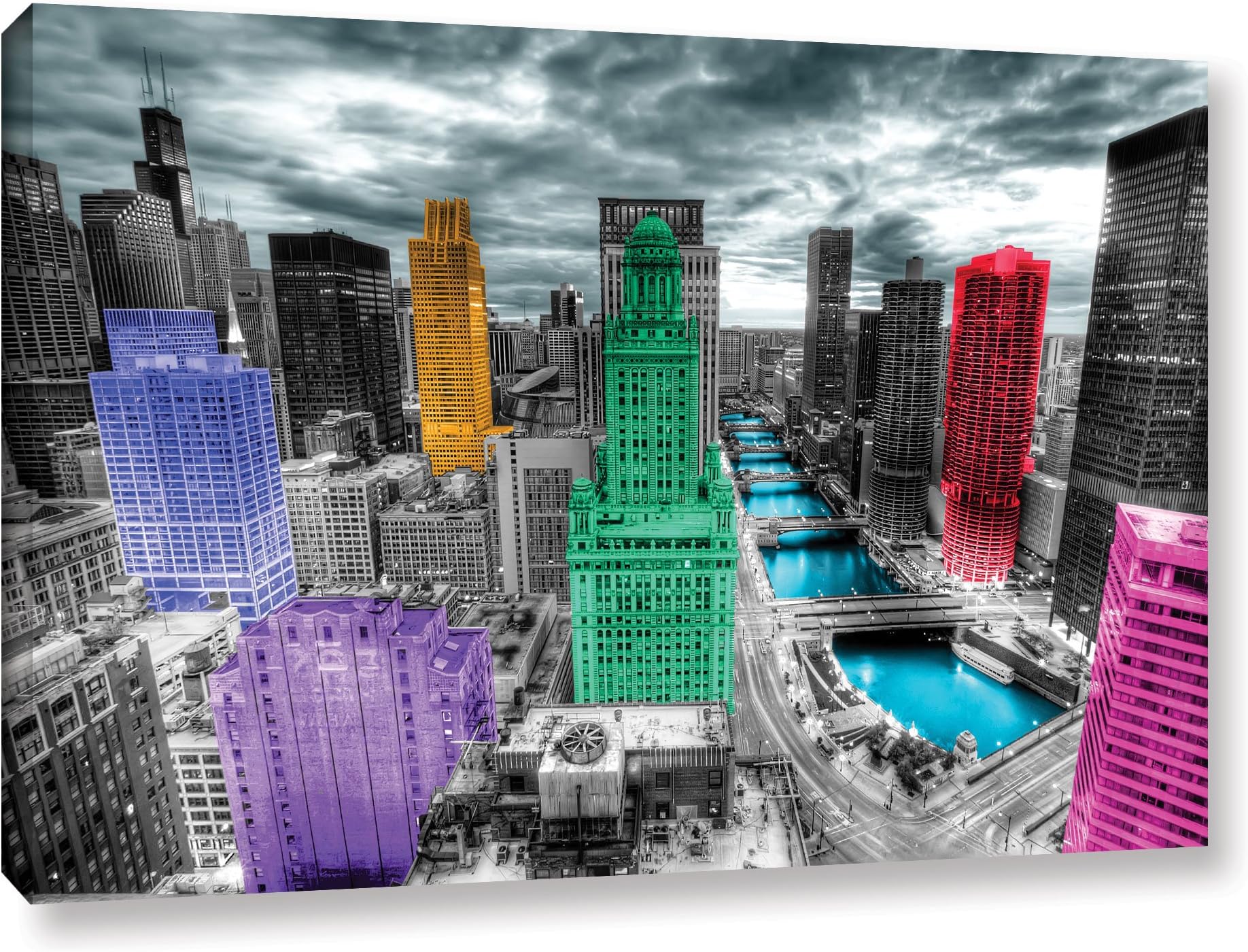 Revolver Ocelot 'Chicago' Gallery-Wrapped Canvas Artwork, 24 by 32-Inch