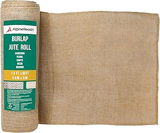 AlpineReach Burlap Fabric Roll 1.3ft x 30ft - Multipurpose Natural Burla...