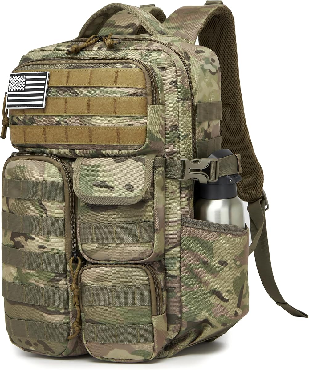 Wotony Tactical Backpack - Military waterproof backpack with multiple pockets and tactical gear for the outdoors (CP, 30L)