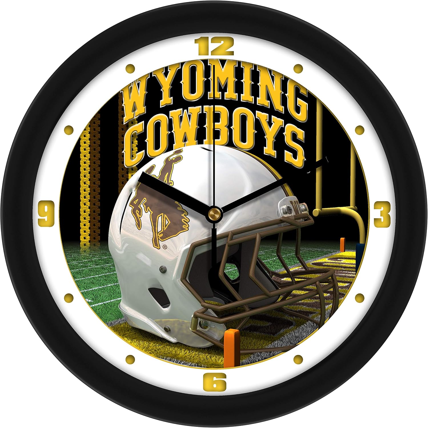 SunTime Wyoming Cowboys - Football Helmet Wall Clock