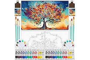 2 Pcs Sip and Paint kit for Adults, couples painting kit date night