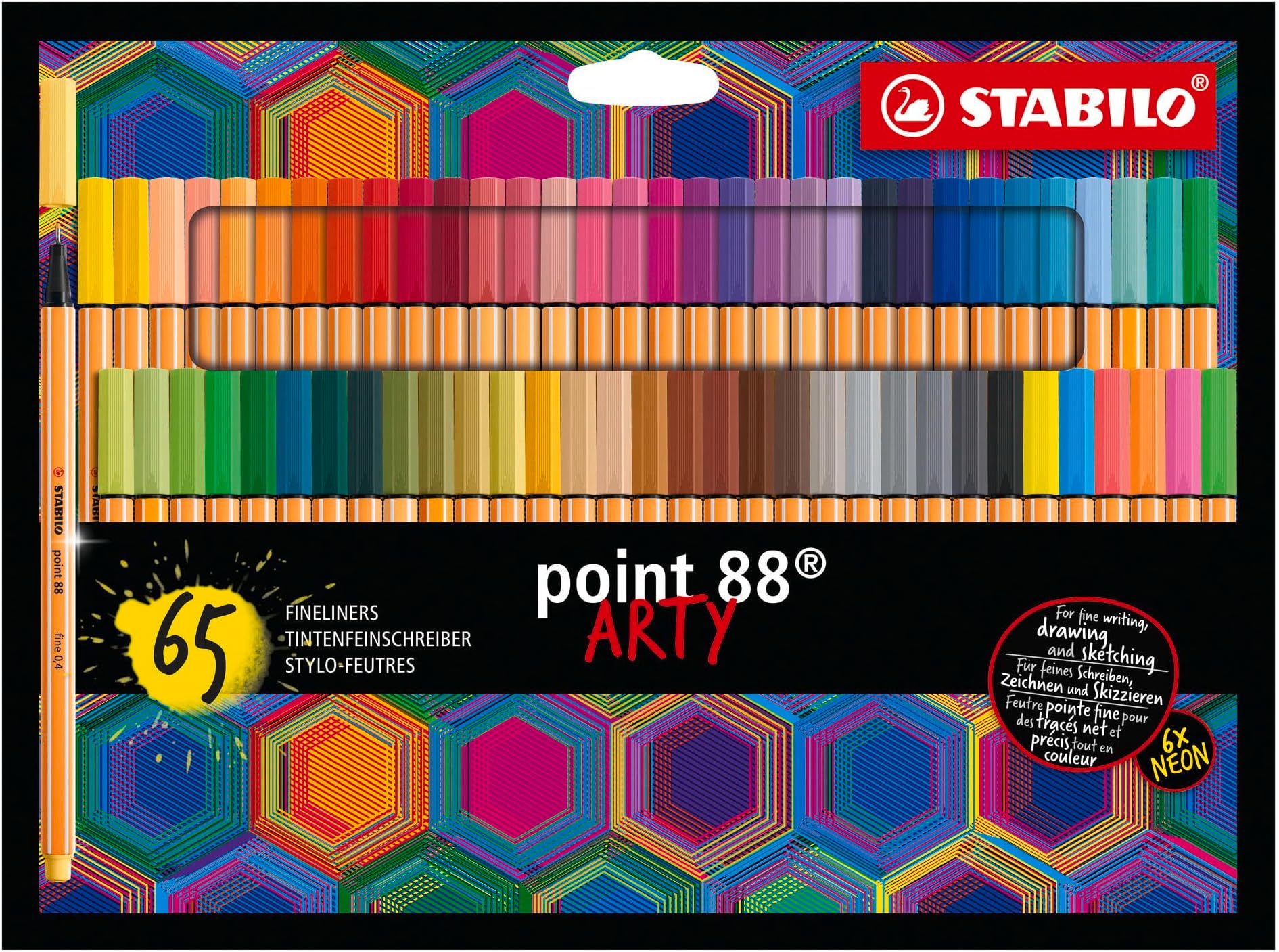 point 88 - Fineliner - ARTY - Pack of 65 - Assorted Colours