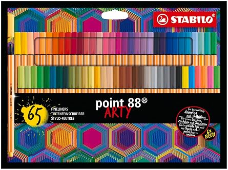 STABILO - point 88 - Fineliner - ARTY - Pack of 65 - Assorted colors