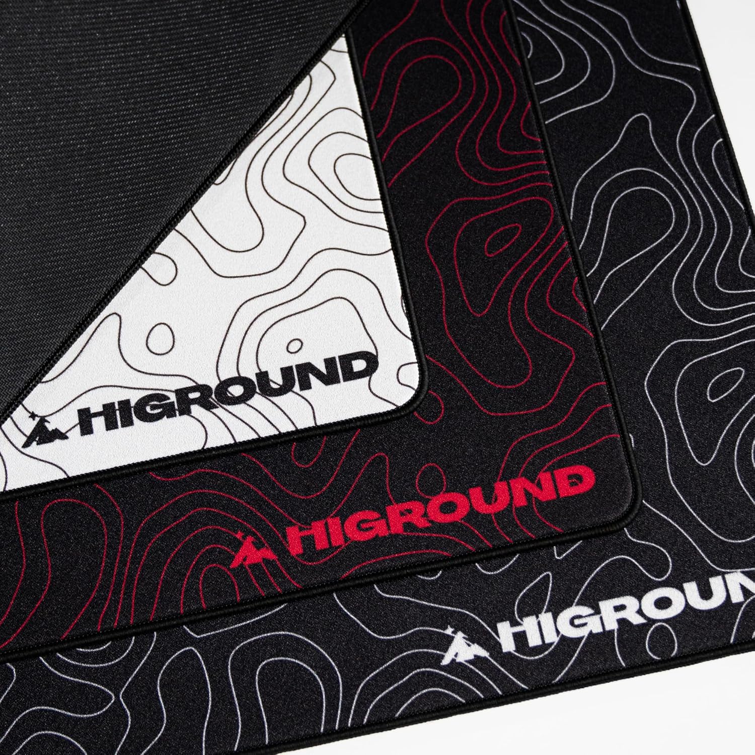 Higround BLACKICE Large Topograph Gaming Mousepad, Cool Medium Speed Desk Mousepad, Computer Mouse Mat, Flat Stitched Edge, Full Range of Motion, Non-Slip Rubber Base, Perfect for Gamers & Office Use