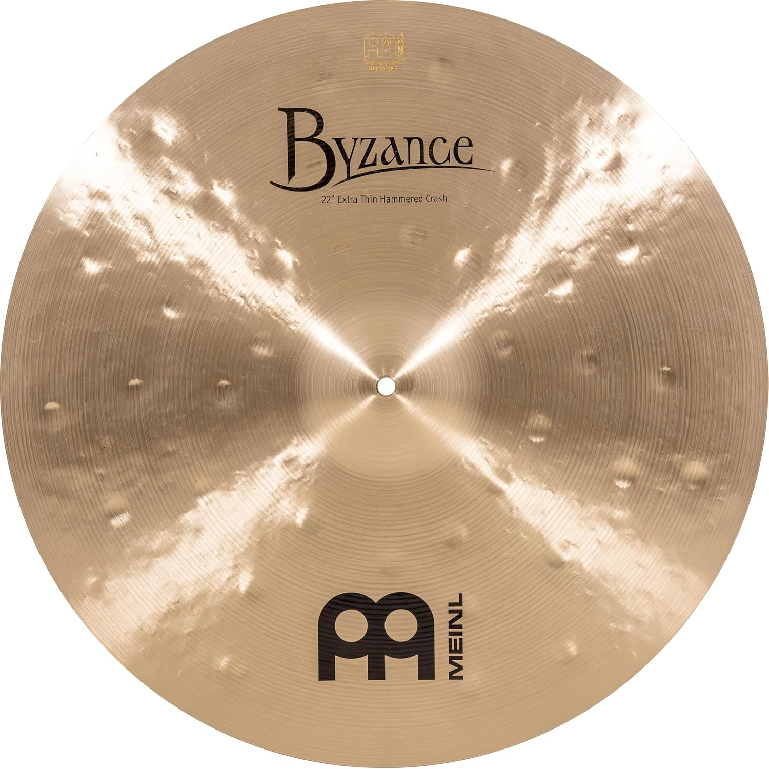 Byzance 22" Traditional Extra Thin Hammered Crash — MADE IN TURKEY — Hand Hammered B20 Bronze, 2-YEAR WARRANTY