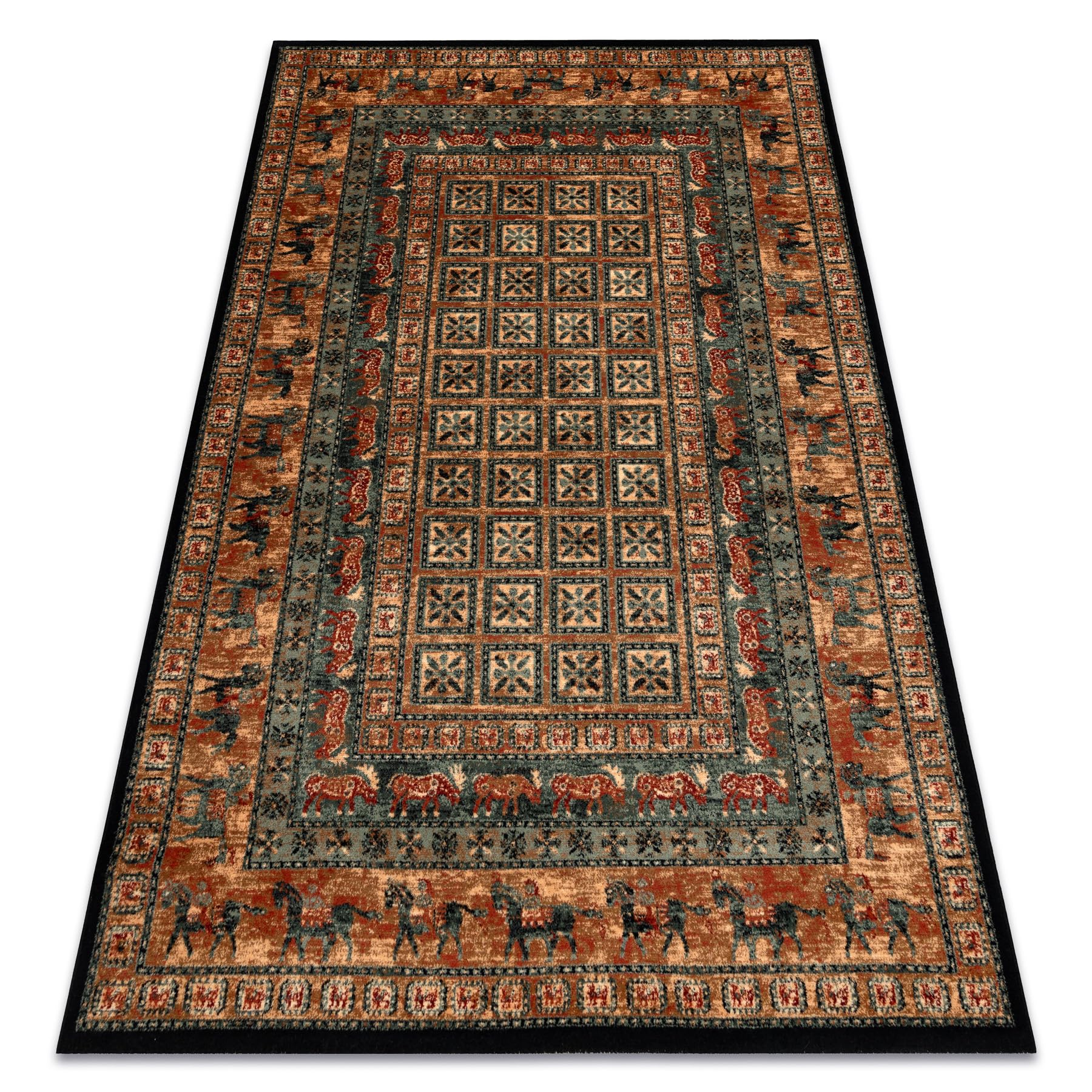 Tapis en laine KASHQAI 4301 500 oriental haut de gamme classique beige vert 135x200