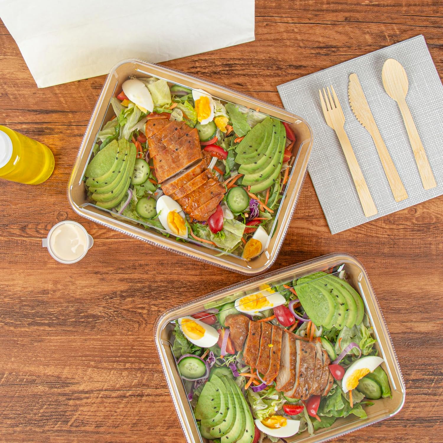 Restaurantware Take Out Container Lid 50 Pack Fits 78 oz Serving Container Plastic Covers Clear Rectangular Lids Durable Covers For Catering