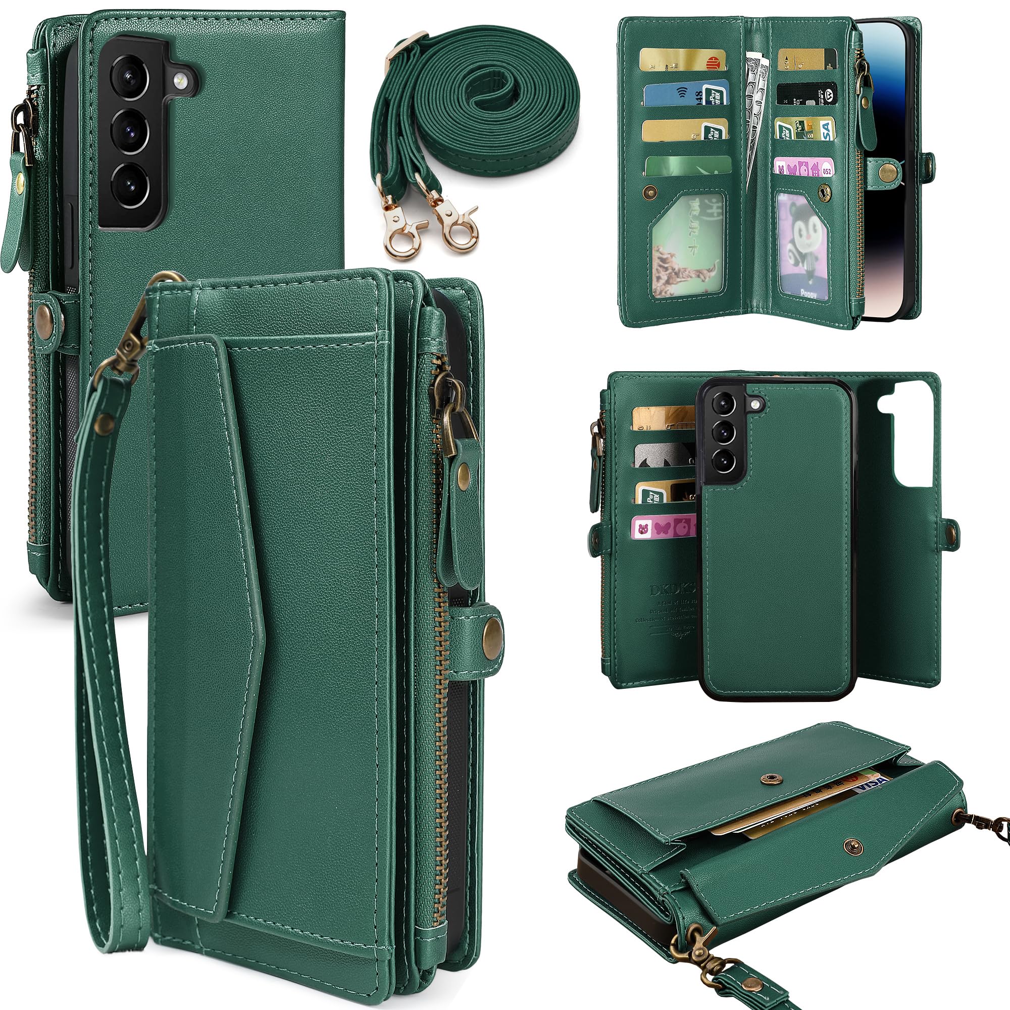 DKDKSIP for Samsung Galaxy A55 5G Wallet Case for Women, Support Wireless Charging with RFID Blocking Card Holder, PU Leather Wallet Detachable