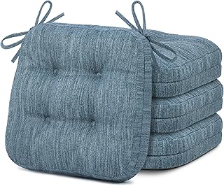 Shinnwa Kitchen Chair Cushions Set of 4, Dual-Layer Memory Foam Dining C...