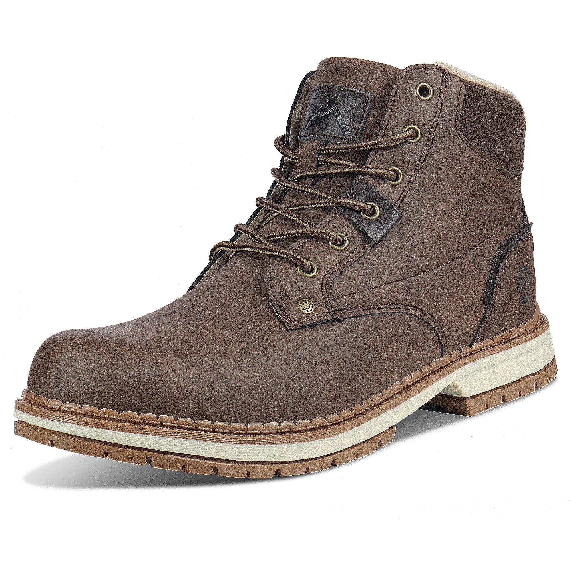 CC-Los Herren Wanderstiefel Casual Chukka-Stiefel Wasserabweisende Arbeitsstiefel Knöchelhohe Stiefel für Herren Braun, 42 EU