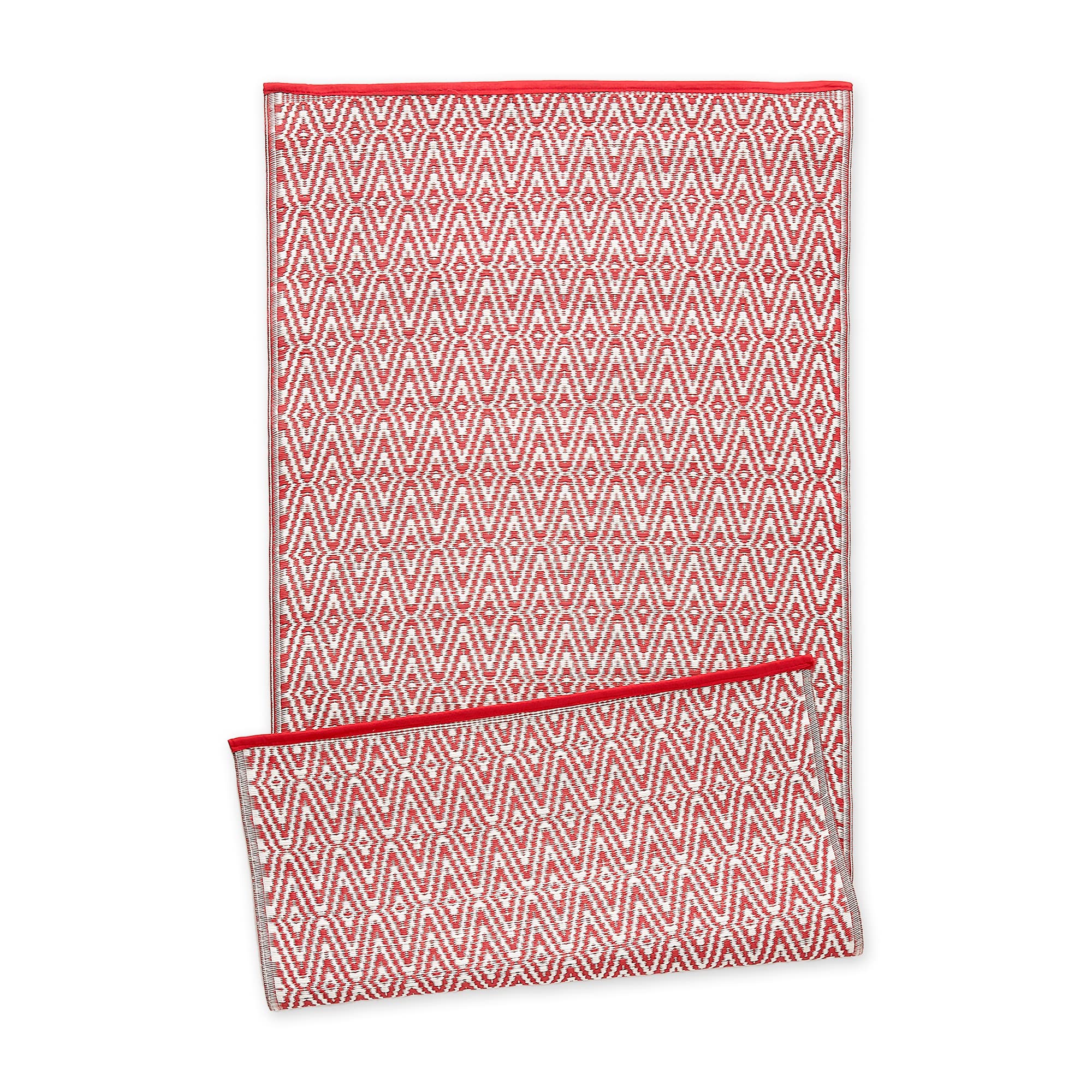 dii reversible indoor/outdoor diamond woven rug, 3x6', rust
