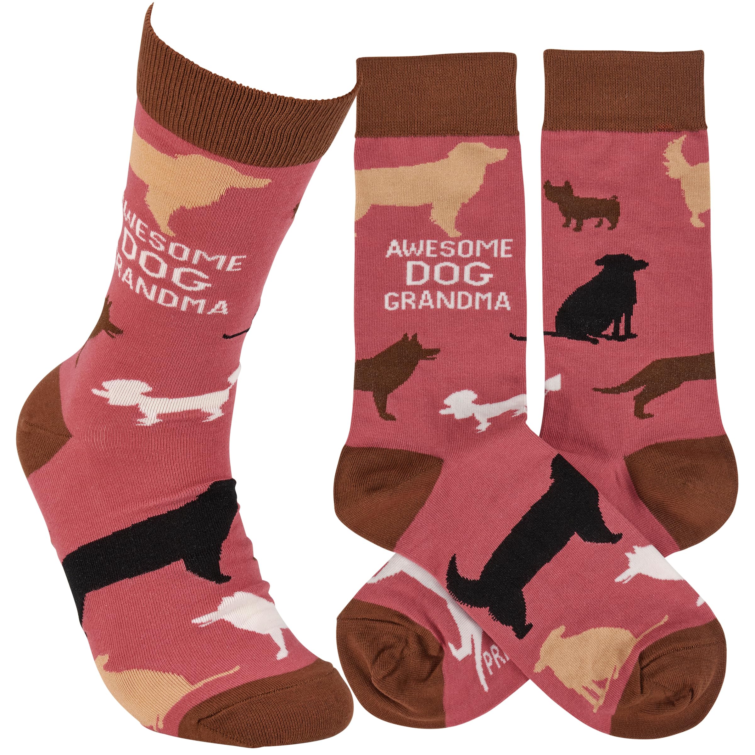 Primitives by Kathy Awesome Dog Grandma Socks, Unisex, One Size