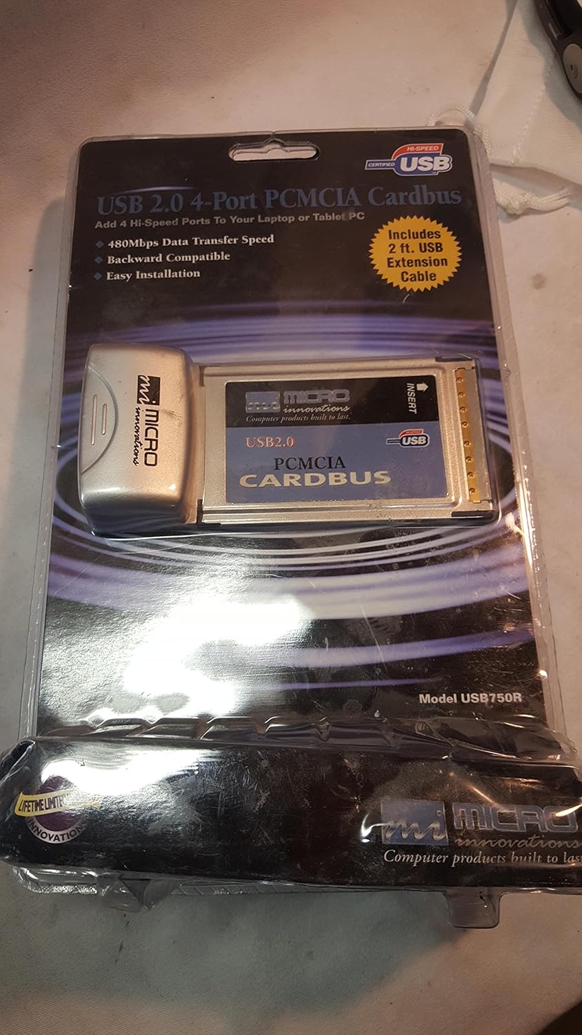 Micro Innovations usb750r Micro USB 2.0 4-Port PC Card