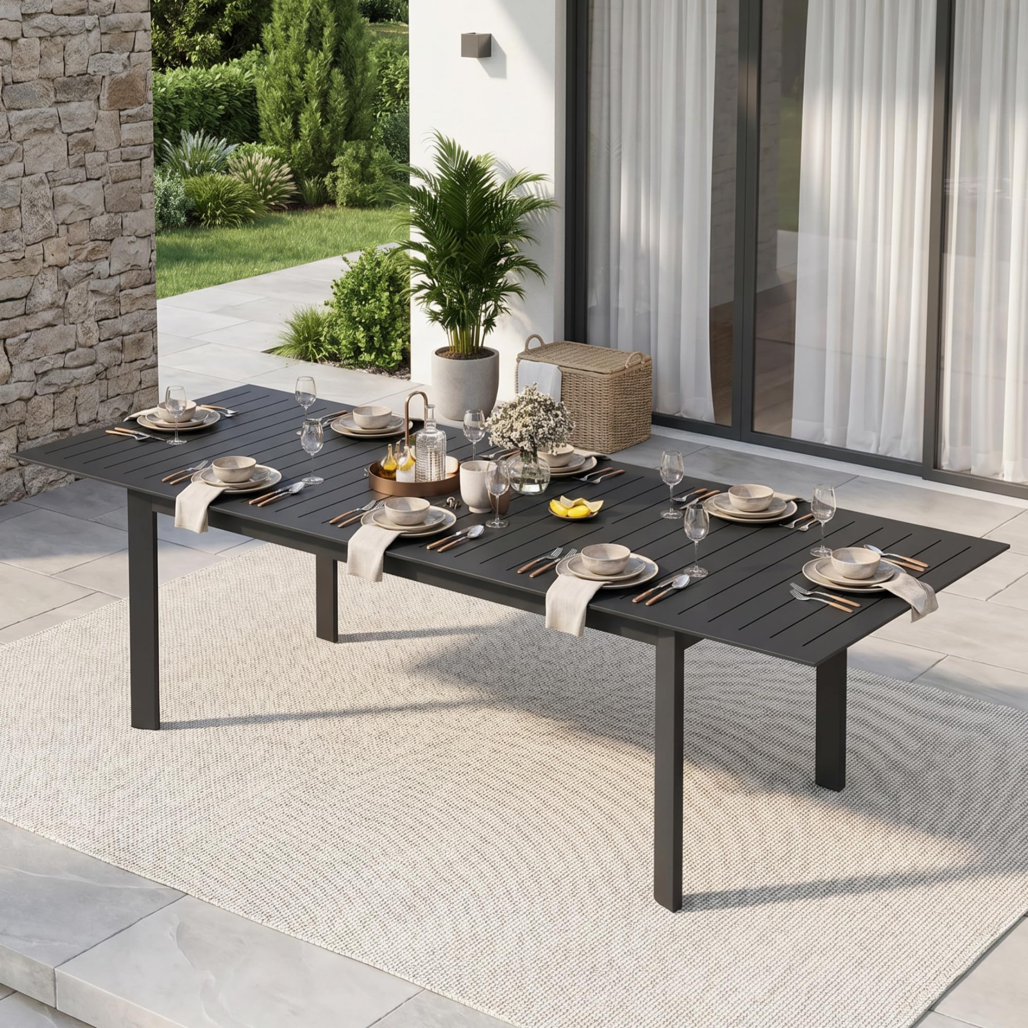 RoyalCraft Expandable Aluminum Outdoor Dining Table
