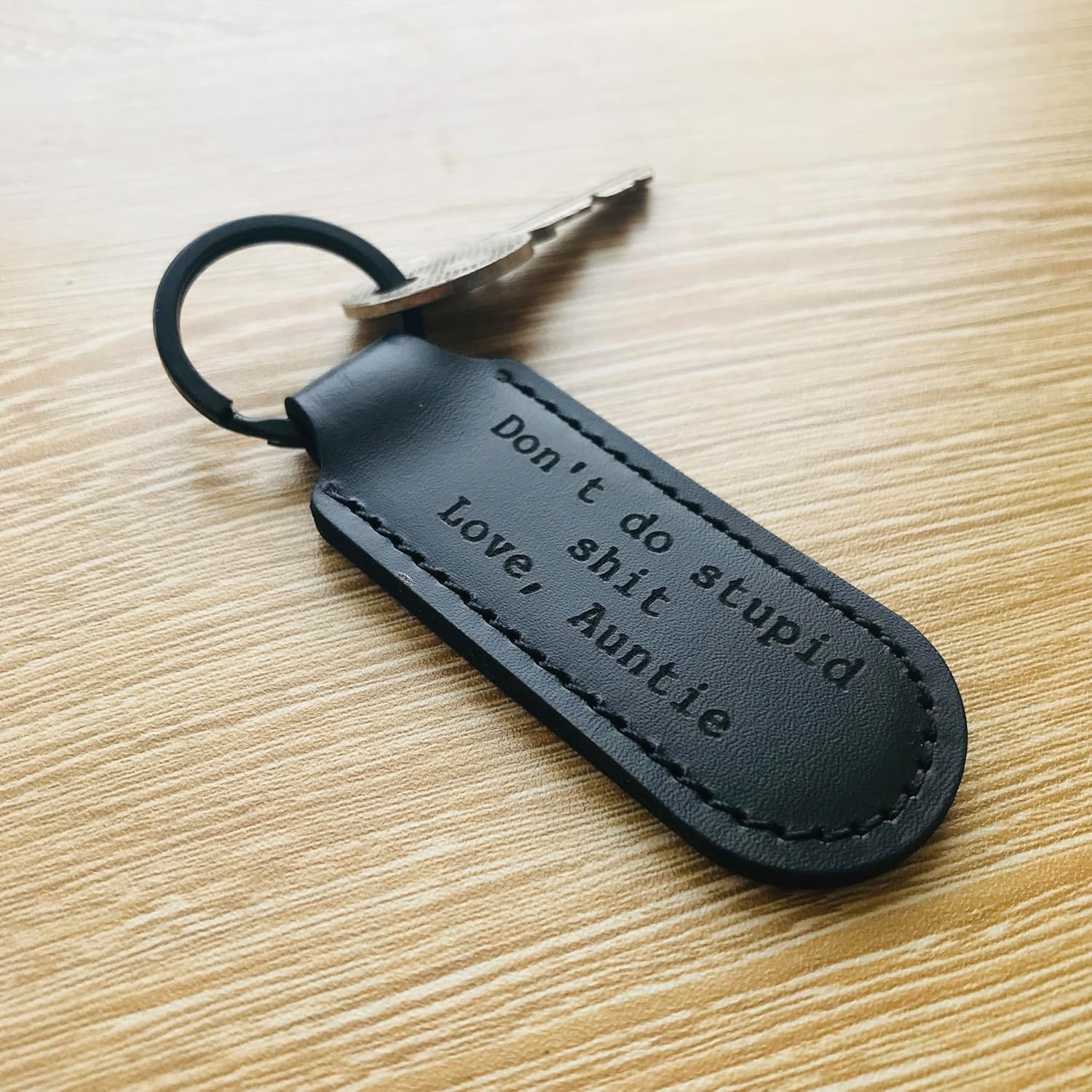 Funny Keychain for Nephew Niece From Aunt Don't Do Stupid Sh*t Love Auntie Leather Key chain Christmas Birthday Gift - Image 9