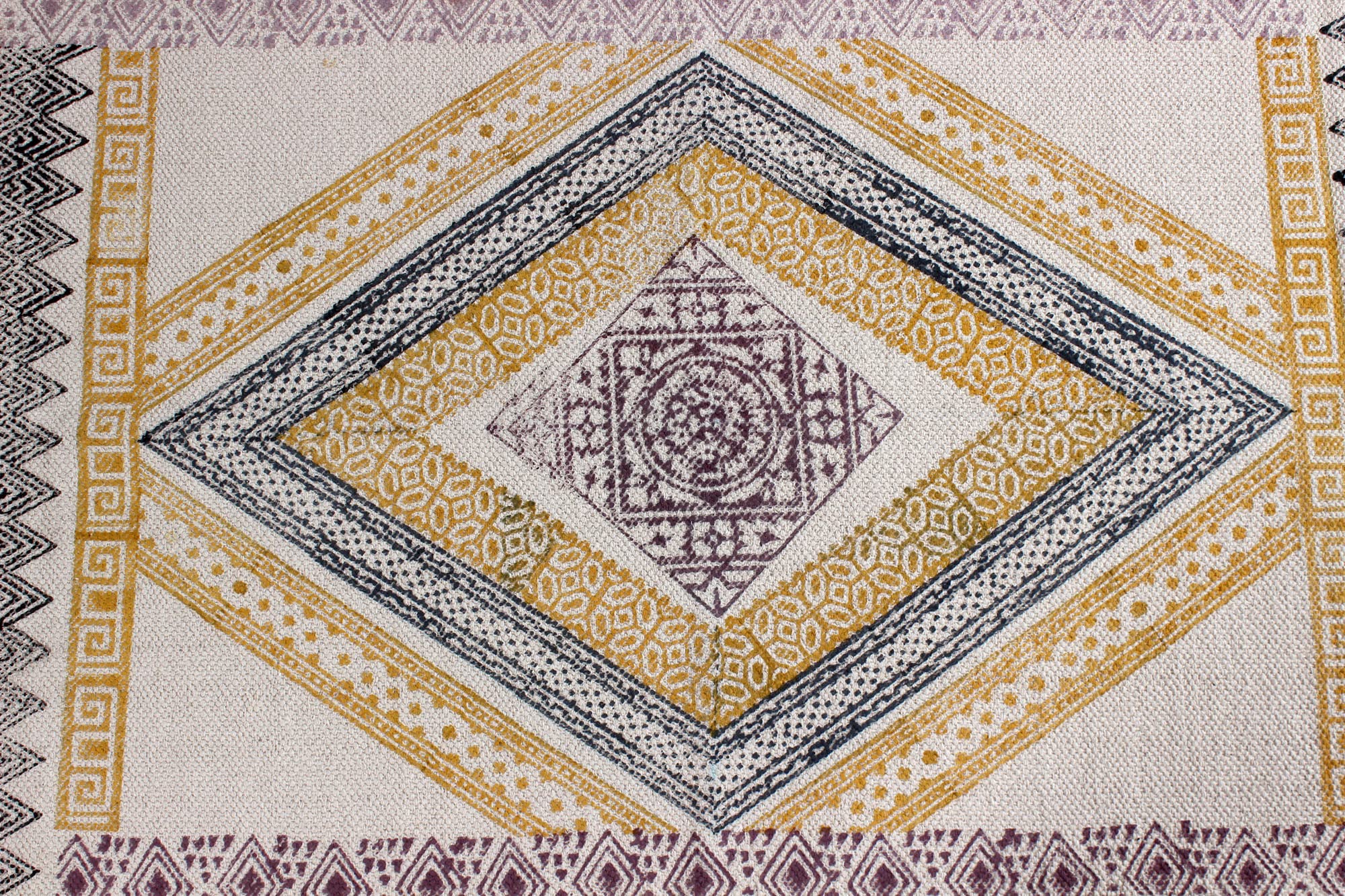 Kelim-Läufer, 2,6 x 24 cm, Baumwollläufer, gelb und schwarz, leicht zu waschen, für den Innenbereich, 0,19 Zoll, Boho-Läufer, Flachgewebe-Läufer, Teppiche für den Kücheneingang