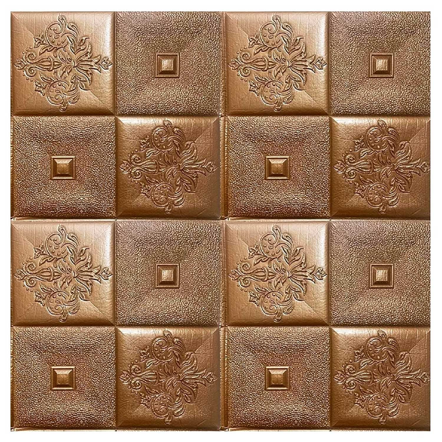 Kayra Decor 3D Mud Brown Floral Wallpaper for Wall PE Foam Wall