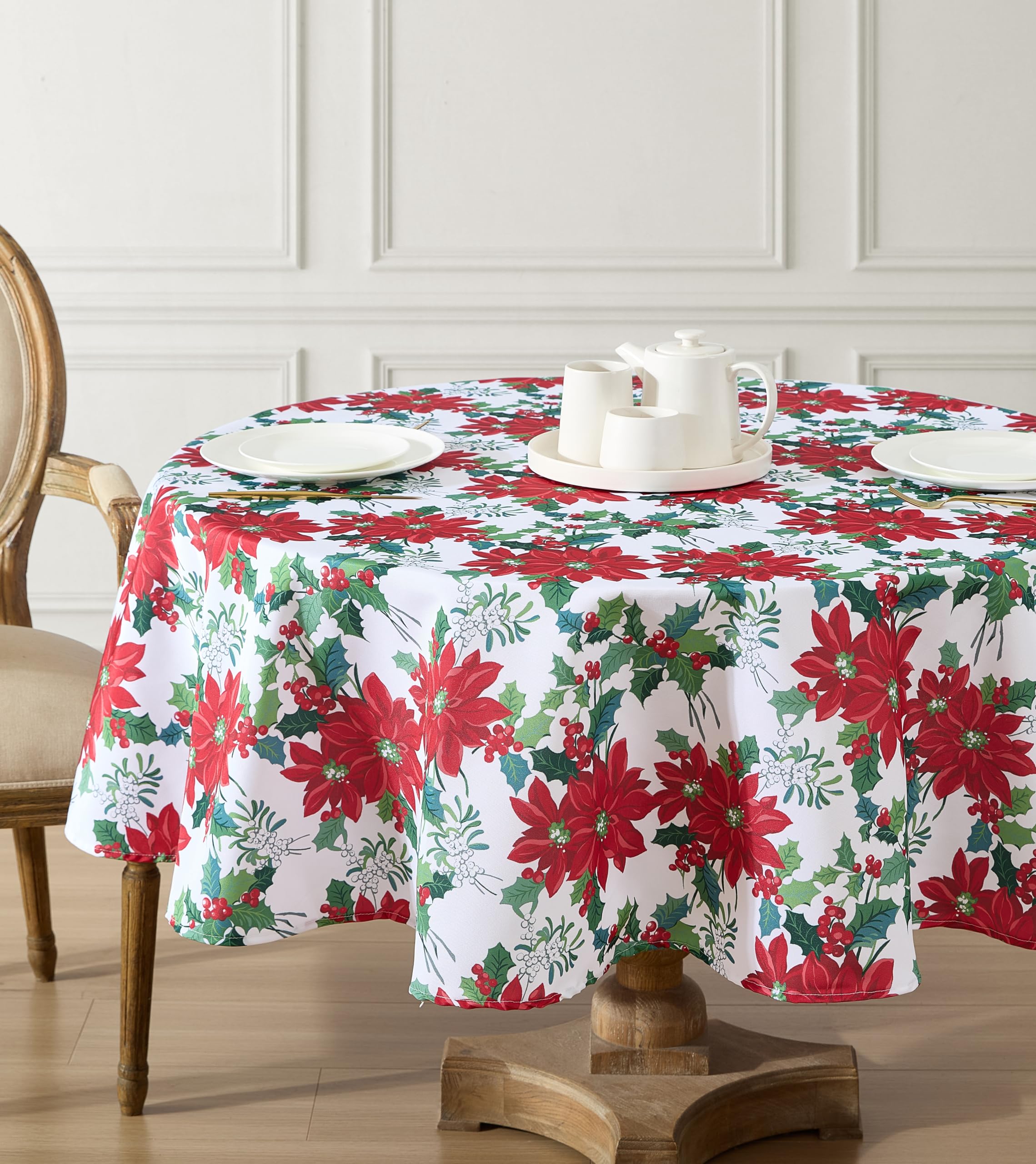 Laura Ashley Decorative Tablecloth, Wrinkle and Stain Resistant, Spillproof Water Repellent - Image 2