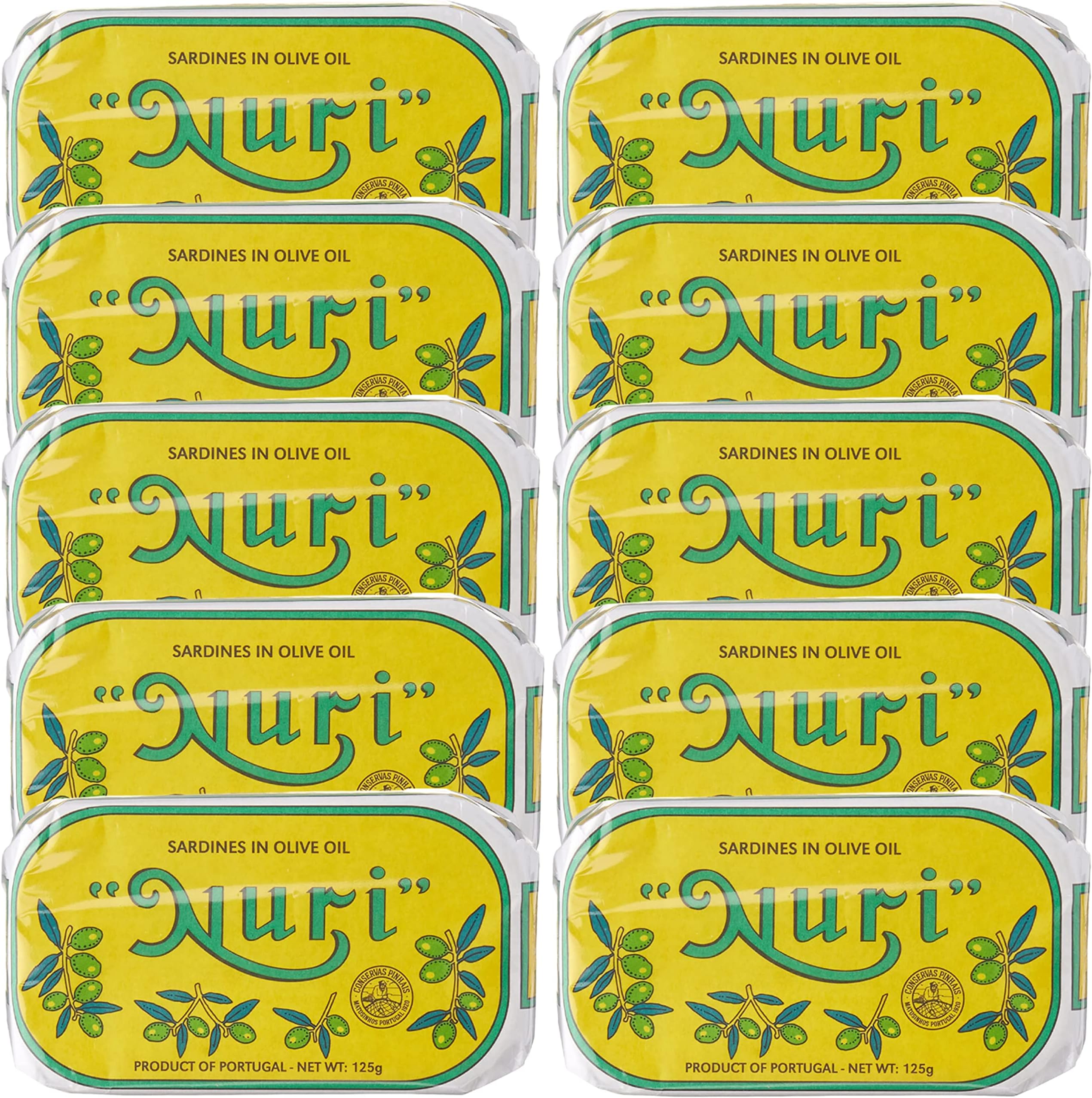 NURI Portuguese Sardines in Olive Oil - 10 Pack - (4.4 oz cans)
