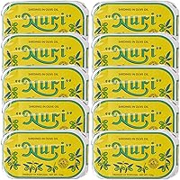 Vista 1 de NURI Sardinas portuguesas en aceite de oliva - Paquete de 10 - (latas de 4.4 onzas)