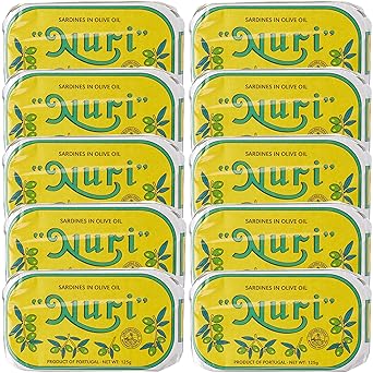 NURI Portuguese Sardines in Olive Oil - 10 Pack - 4.4 oz cans