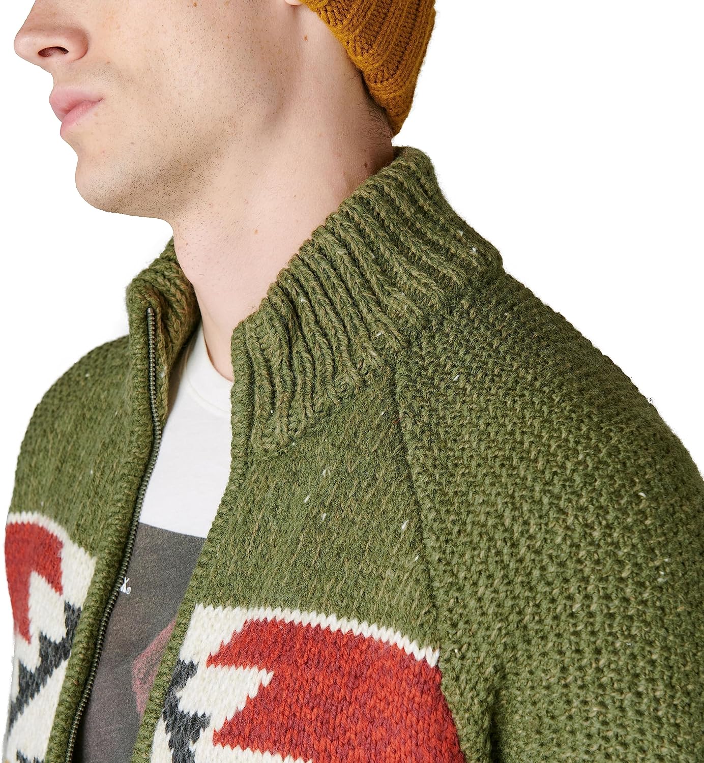 Lucky Brand Men's Lucky Brand Men's Southwestern Print Full Zip Bomber Sweater