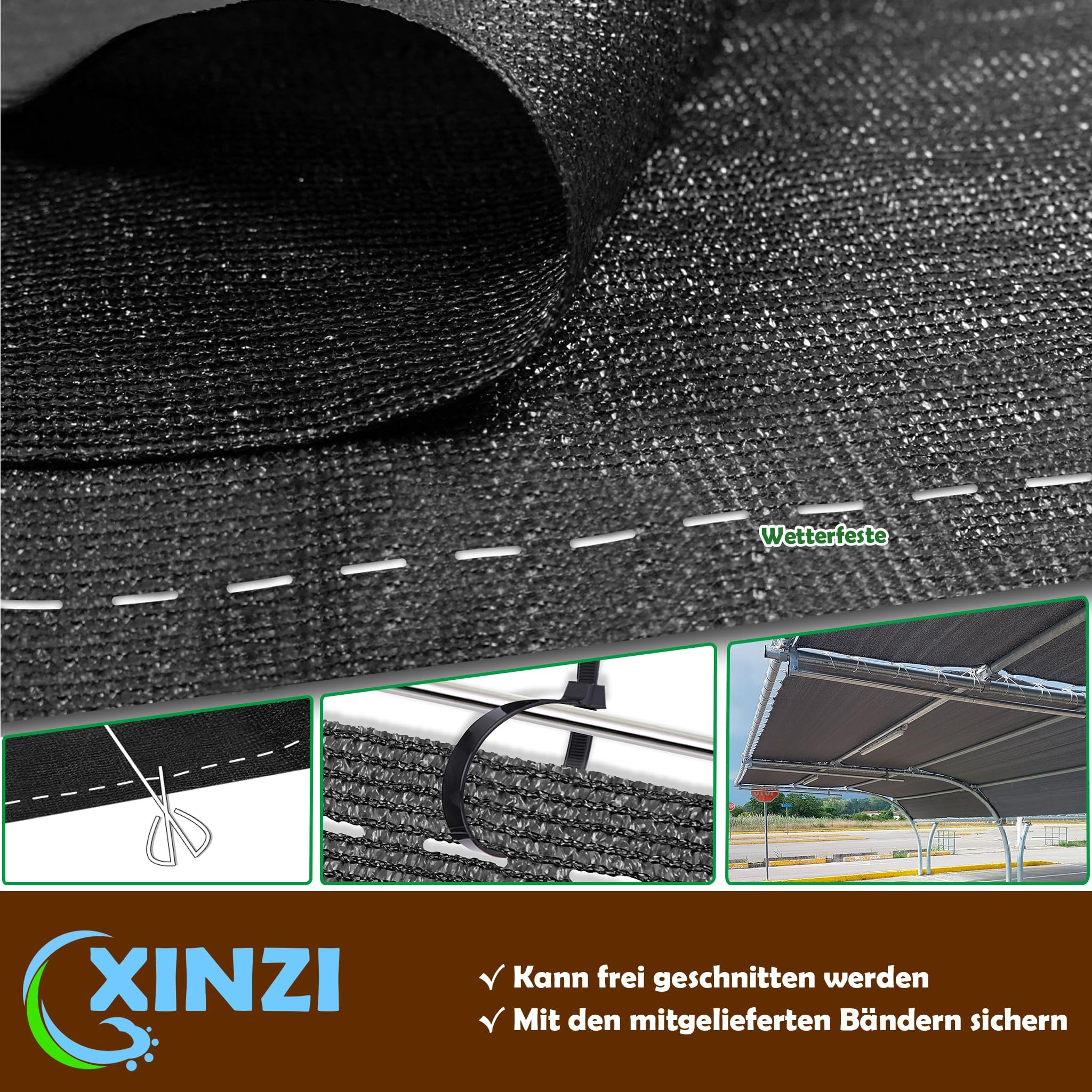 Pannello Frangivista Per Balcone 200cm - HDPE 150g/m², Con Occhielli, Resistente Alle Intemperie, 10m - Foto 2