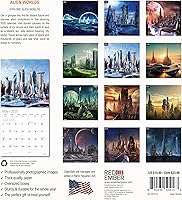 Vista 130 de RED EMBER Astronomy 2026 Wall Calendar 12 Month 12" x 24" Open Thick & Sturdy Paper Giftable Calendar 2026