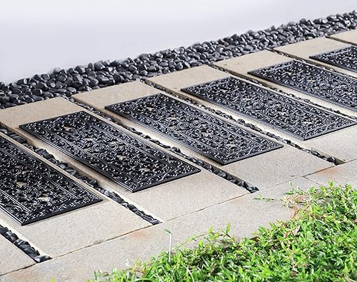 Miniatura 8 de IRONGATE Peldaños de escalera, paquete de 6 peldaños de escalera, tapetes de goma antideslizantes para interiores y exteriores, resistentes,