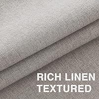 Vista 2 de FantasDecor Cortinas texturizadas de lino de 84 pulgadas de largo, cortinas para sala de estar, con pestaña trasera, bolsillo para barra, reducción