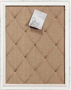 SOFE Antique White Linen Fabric Pin Board, 21"×27"