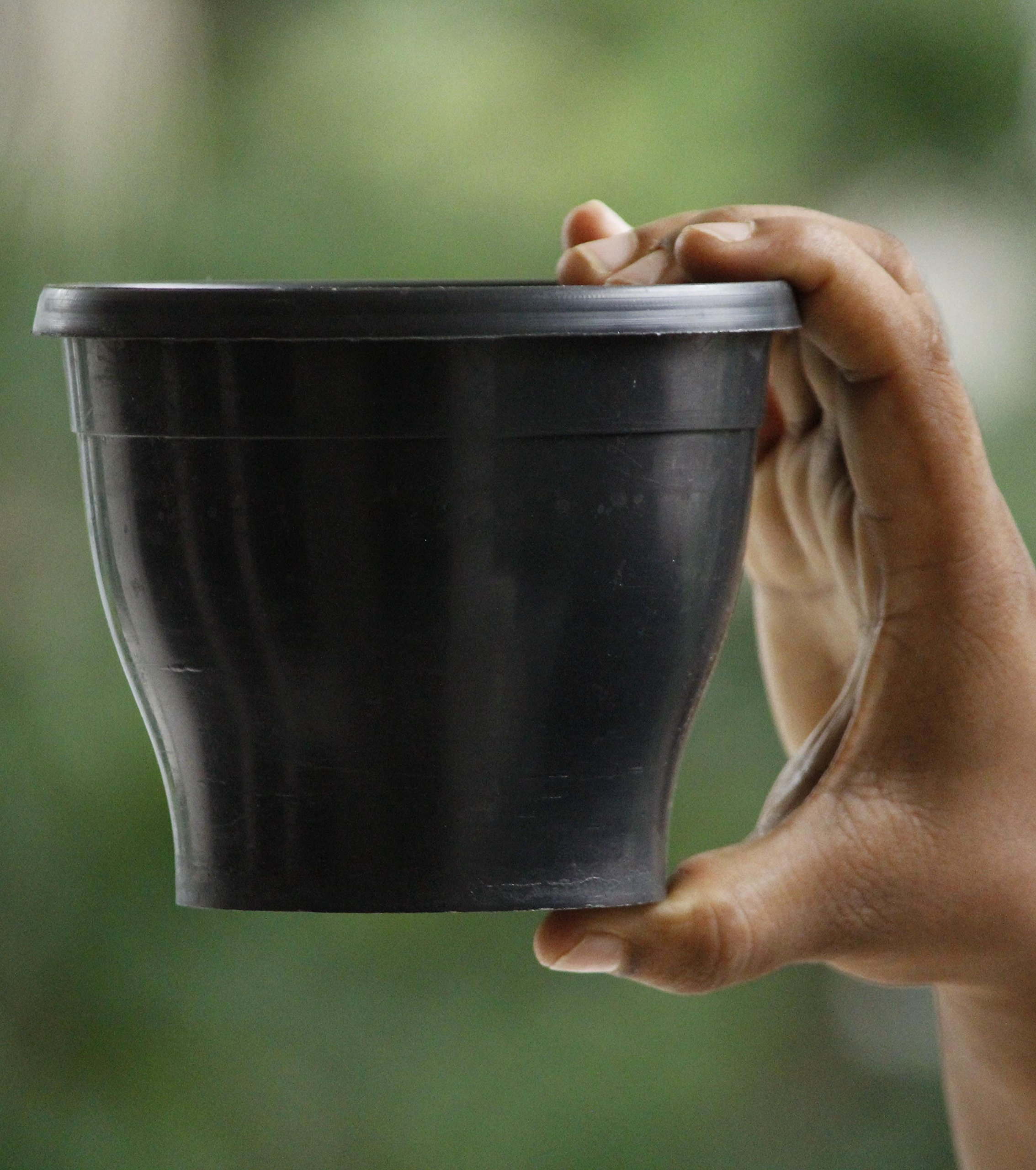 Black Plant Pots - Pack of 6 -2