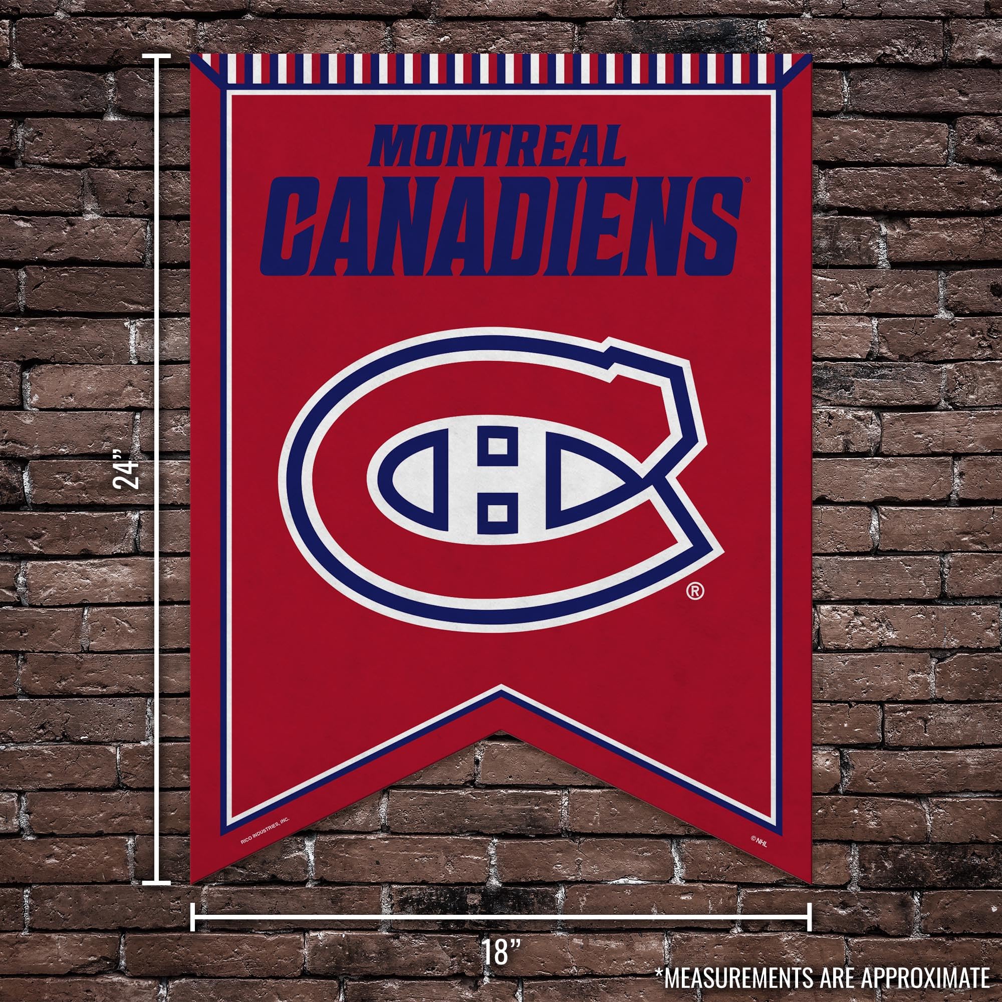 Rico Industries Fanion en feutre de hockey des Canadiens de Montréal de la LNH 45,7 x 61 cm