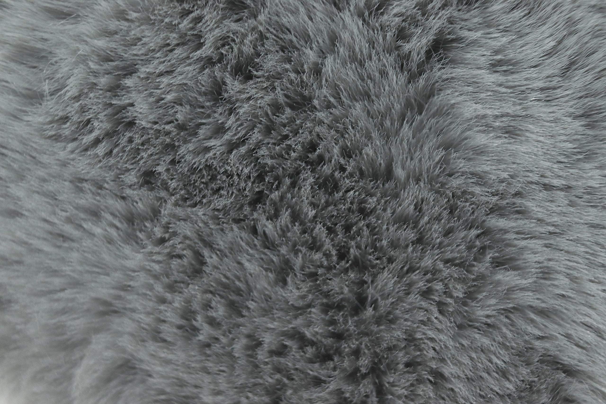 jilda-tex Wohn- Kuscheldecke Felloptik Rabbit Deluxe 750 GSM 150x200 220x240 cm Kunst-Felldecke (Hellgrau 220x240)