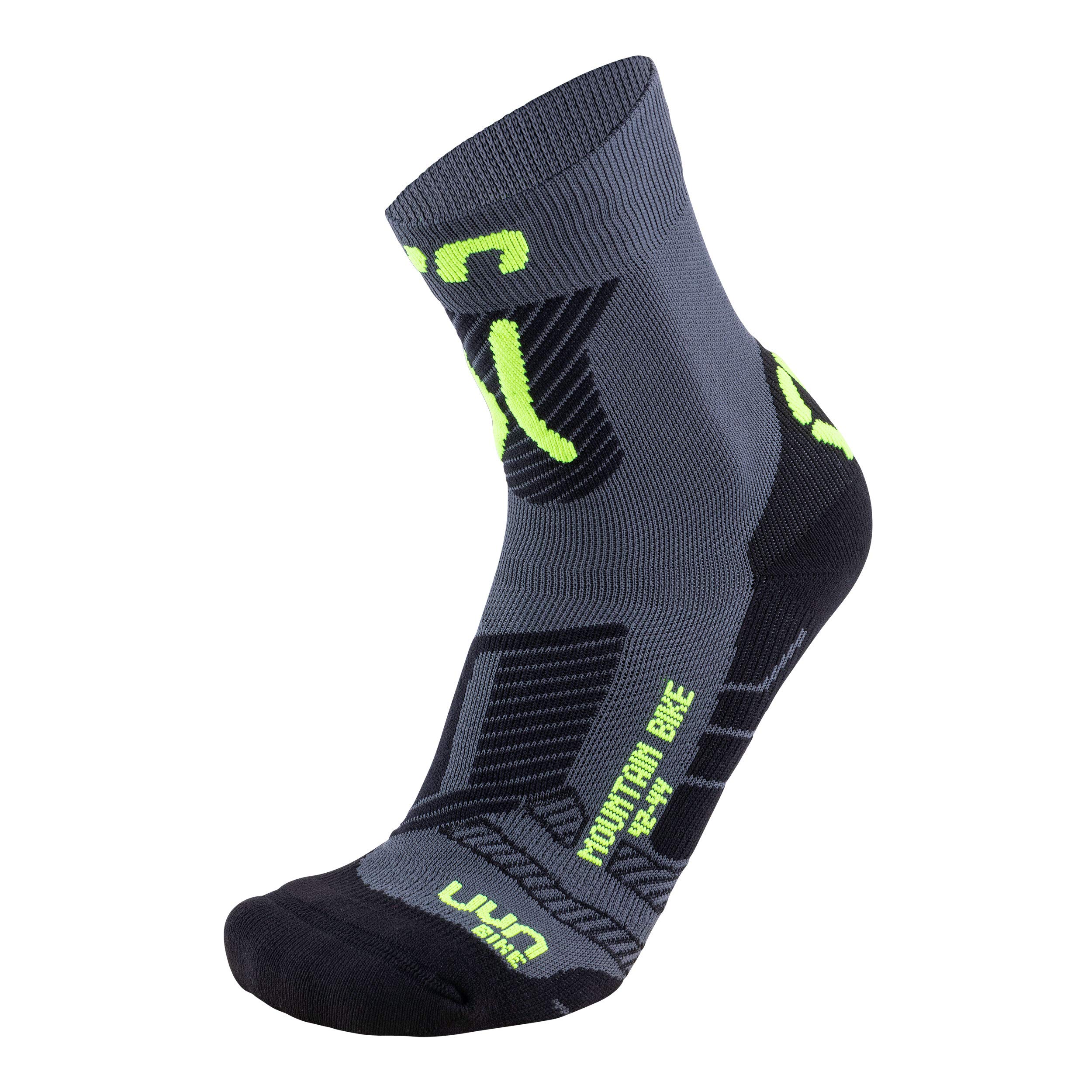 UYN S100080 CYCLING MTB Socks Men's Anthracite/Fluo Yellow 41