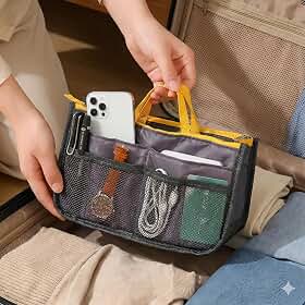 Organizador De Viagem Premium Com Divisórias, Zíper Duplo, Impermeável, Alça Reforçada, Para Maquiagem, Cabos, Documentos E Acessórios, Marca VARENZIA
