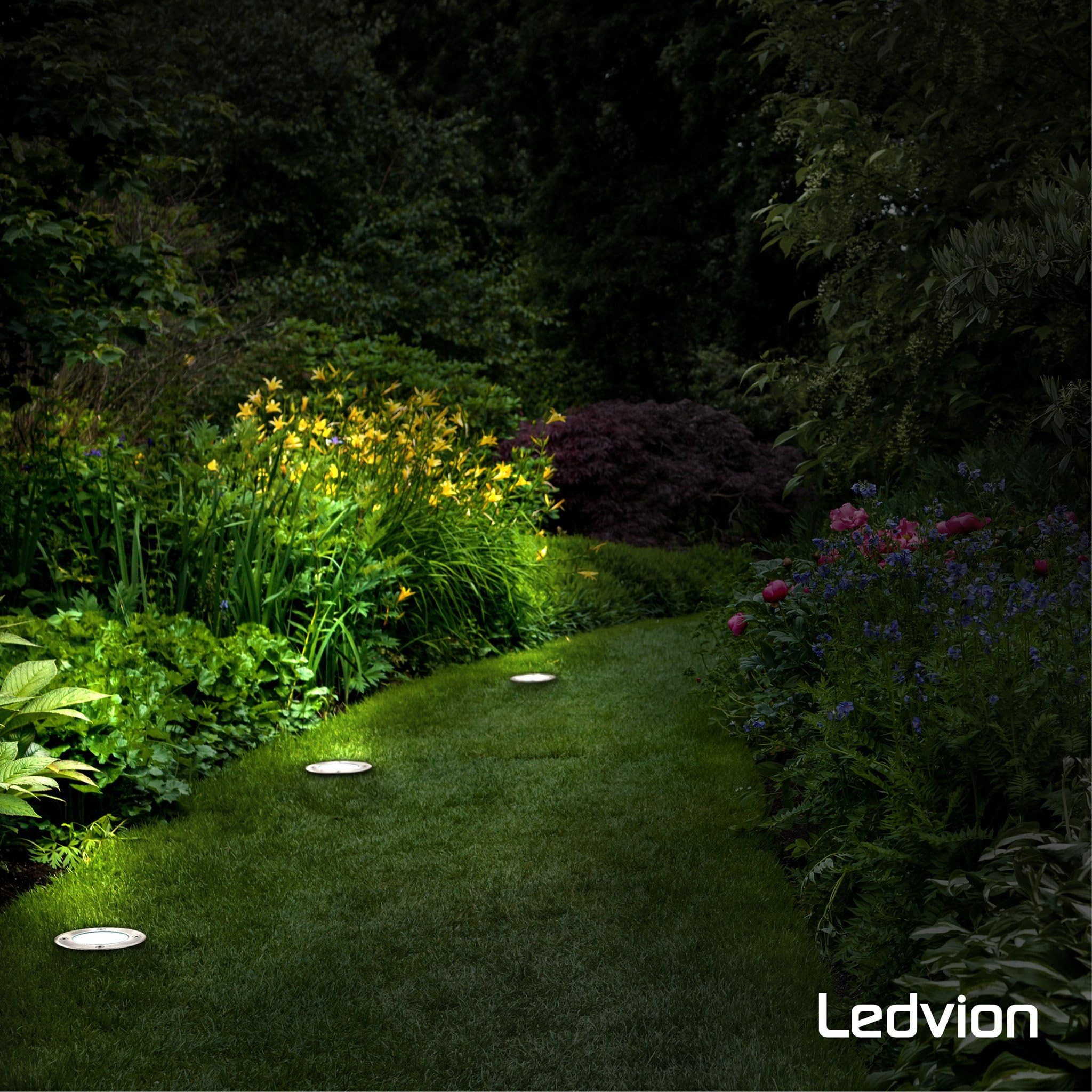 Ledvion - 9X Focos LED Empotrados Redondos, IP67, GU10, Cable de 1m, Iluminación Exterior, Iluminación de Terraza