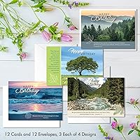 Vista 4 de Faithfully Yours surtido de tarjetas de cumpleaños de diseño paisaje, la majestad de Dios con versículos bíblicos