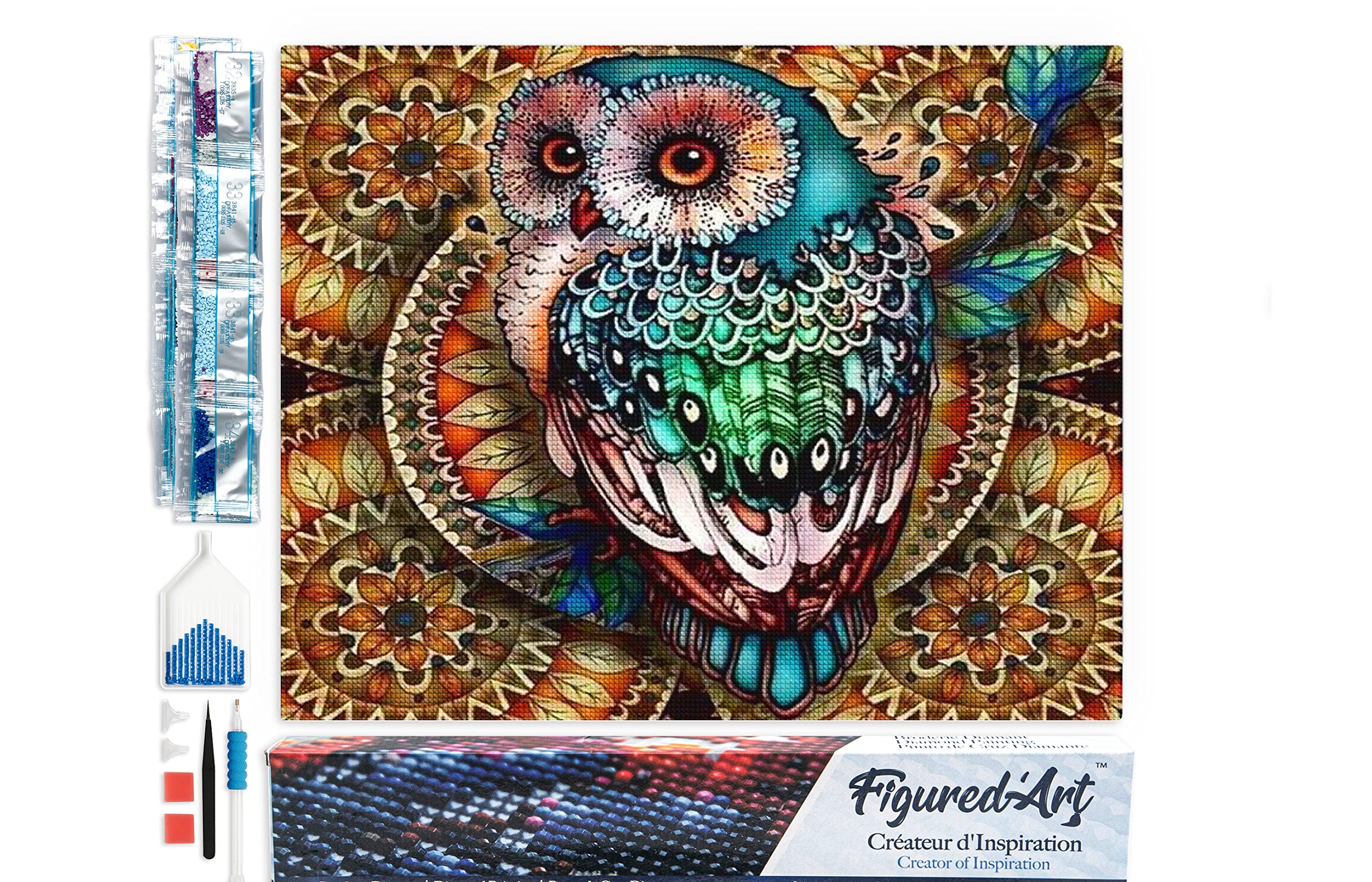 Figured'Art Diamond Painting set Volwassenen 40x50 cm Levensboom ontwerp - 5D DIY Art full drill vierkante diamant - Opgerold canvas