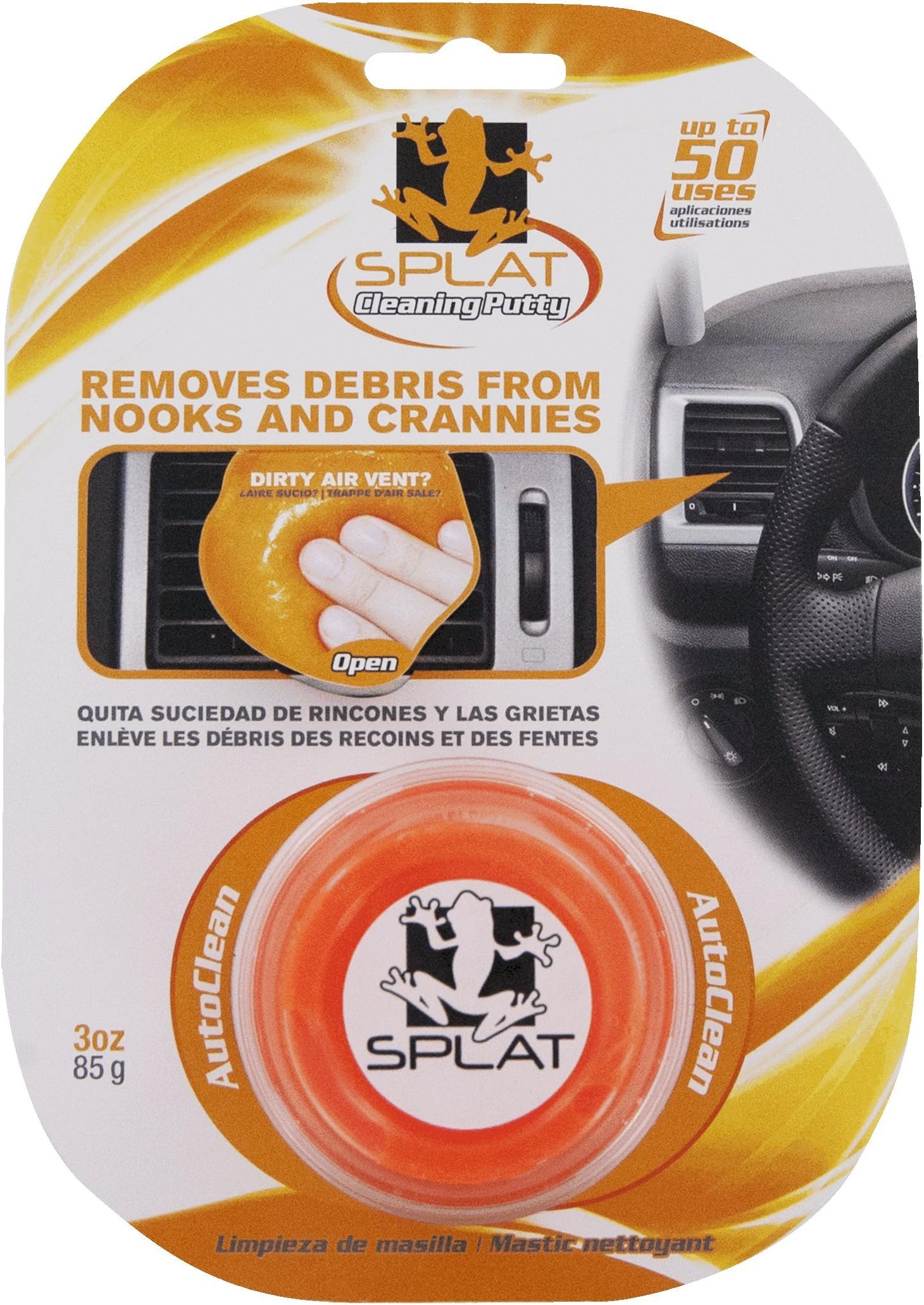 Vdera SPLAT-AC-3H-IC Splat Orange Auto Clean Reusable Putty - 3 oz., (Pack of 12)